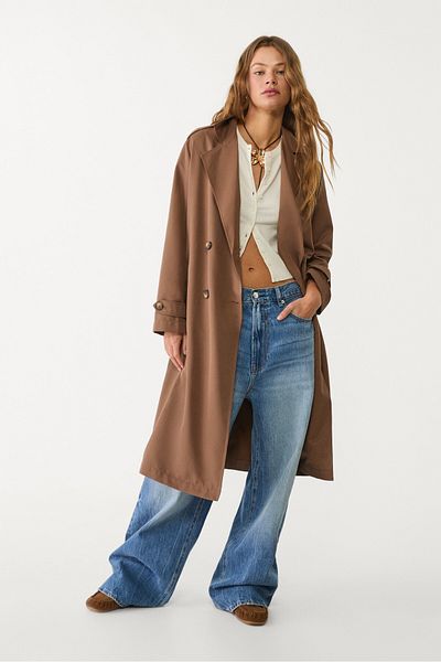 Stradivarius Long flowing trench coat