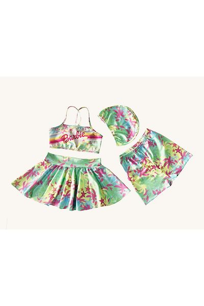 By Piera Girl's Quick Dry 4-Piece Bikini Swimsuit Set 86670