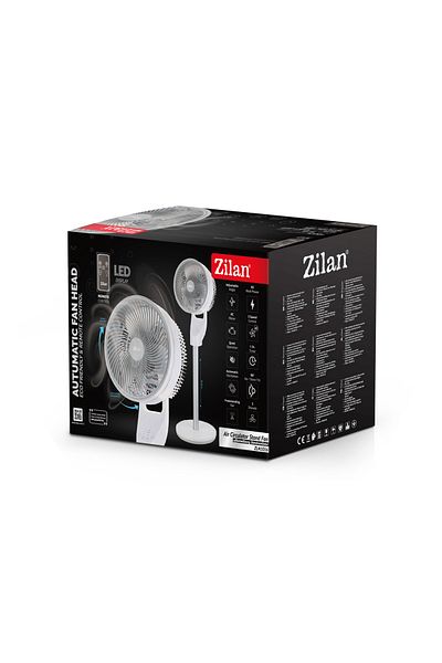 Zilan Circulator de aer Zilan ZLN1016, 3 trepte de viteza, 3 moduri, motor AC, Oscilatie, Timer, 60W