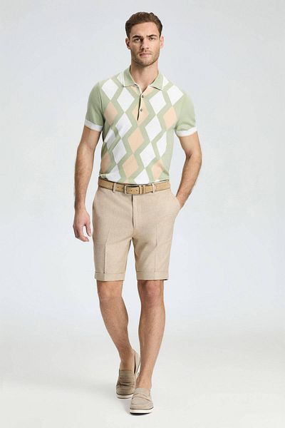 Hemington Linen Cotton Blend Sand Color Chino Shorts