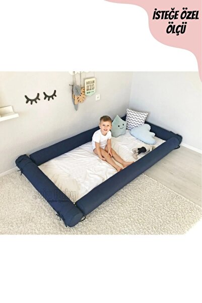 Jaju Baby Lacivert Montessori Yatak Bariyer 120x200  Kenar Koruma Özel Ölçü