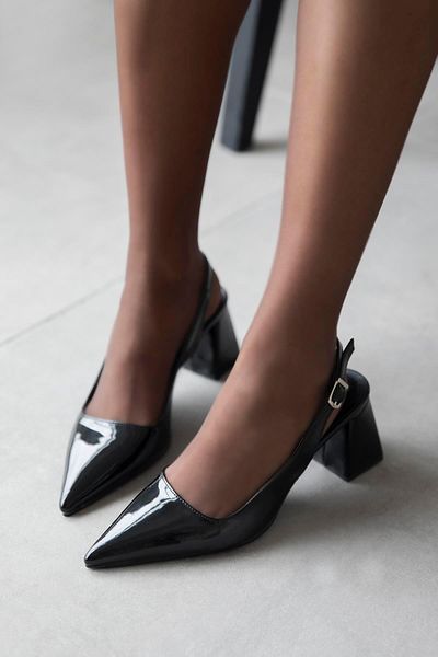 STRASWANS Stefan Women's Patent Leather Heeled Shoes Black