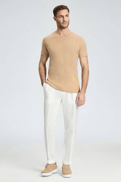 Hemington Pure Linen White Pleated Pants