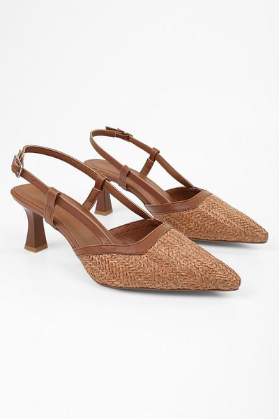 Shoeberry Ravie Taba Stiletto aus Stroh für Damen