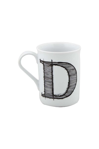 Porland Porcelain Mug with Letter D