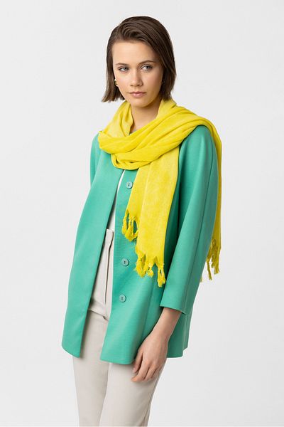 Deriderim Yellow Tassel Detailed Sile Cloth Summer Cotton Pareo - Waist Tied