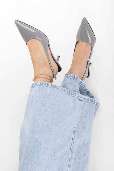 Shoeberry Damen-Stiletto Estelle aus grauem Lackleder