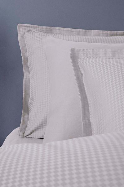 Altınbaşak Diamond Jacquard Satin Double Duvet Cover Gray (6 Pieces)