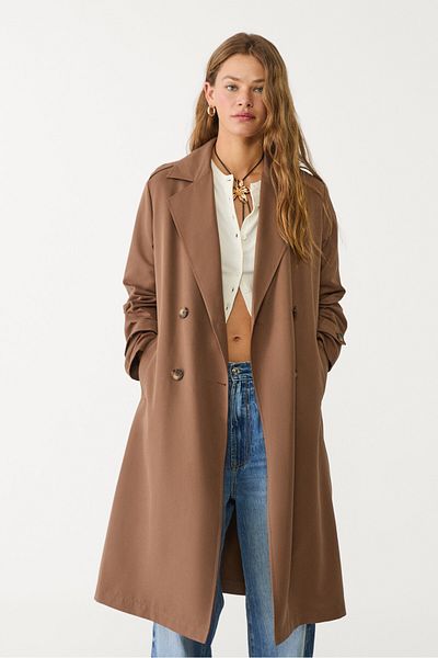 Stradivarius Long flowing trench coat