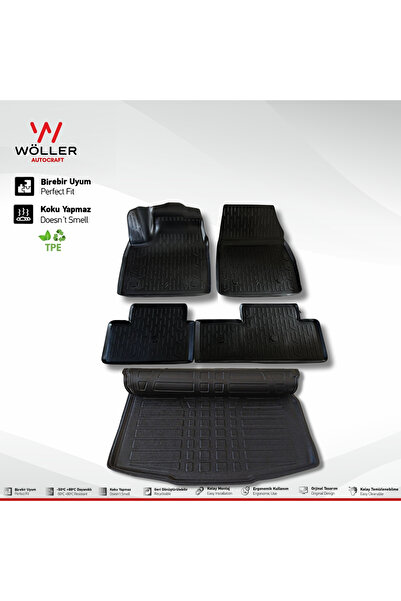 wöller Renault Megane E Tech Uyumlu Paspas Bagaj Havuzu Set 2023 Sonrası 3d U...