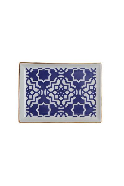 Porland Morocco Patterned Breakfast Plate - Purple 18x13cm