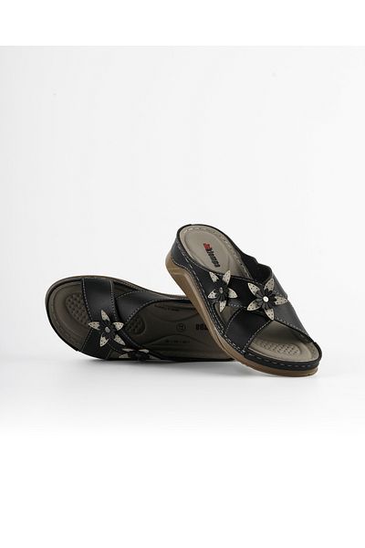 Tigerline Papuci de damă Ms011 Black Fanetta Summer Ortopedic Daily Comfortable Home & Outdoor Papuci