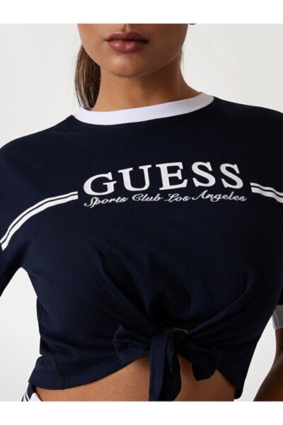 Guess Knot T-Shirt Women's Navy Blue T-Shirt V5Gi05I3Z14-A71W