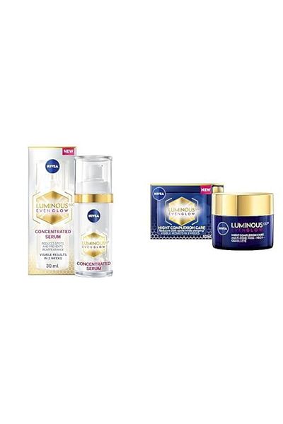 NIVEA LUMINOUS 630 EVEN GLOW Anti Dark Spot Face Night Cream, Revitalizing Face Serum, 30ml
