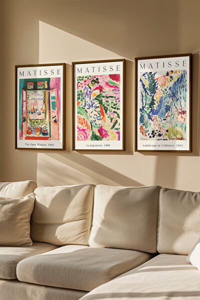 Artavessa 3 Piece Real Wood Colored Framed Painting Set - Model 23