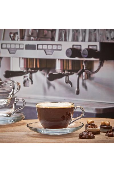 Paşabahçe Set servire ceai sau cafea, 12 piese, 6 persoane, Basic