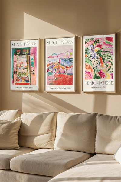 Artavessa 3 Parça Gerçek Ahşap Renkli Çerçeveli Tablo Seti - Model 1