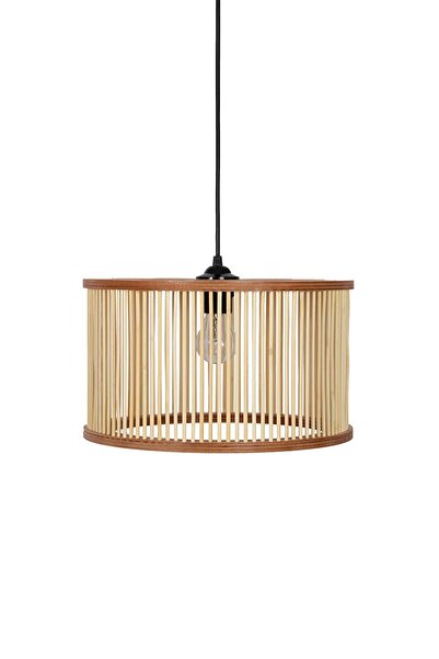 AHŞAP FABRİKASI Rustik Serisi Ottoman Bambu Sarkıt Avize 35cm