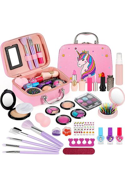 COOYA Kids Makeup Kit, Washable, Real Play Makeup Set for Kids Little Girls Toddlers, Safe Dress Up Toys