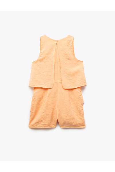 Koton Pleated Sleeveless Orange Girl's Jumpsuit 5Skg40010Aw