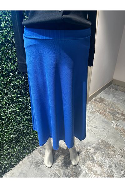 mor butik Purple Boutique Women's Blue Twisted Skirt with Elastic Waist