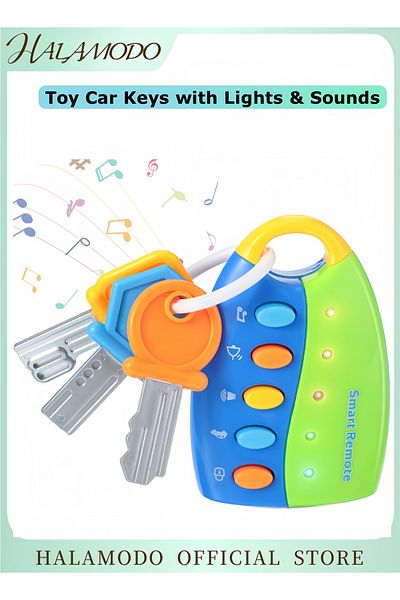 HALAMODO Toy Car Keys Key Fob with Lights & Sounds Baby Toy Pretend Keys Fun and Educational Musical Toys
