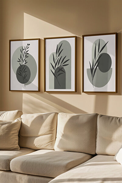 Artavessa 3 Piece Real Wood Colored Framed Painting Set - Model 36