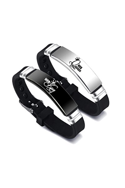Choice 3 2 Pcs/Set His Queen Her King Couple Bracelet Stainless Steel Adjusta...