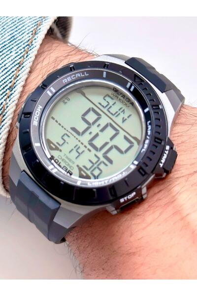 Jaga SU GEÇİRMEZ KRONOMETRELİ SİLİKON KORDON DİJİTAL ERKEK KOL SAATİ