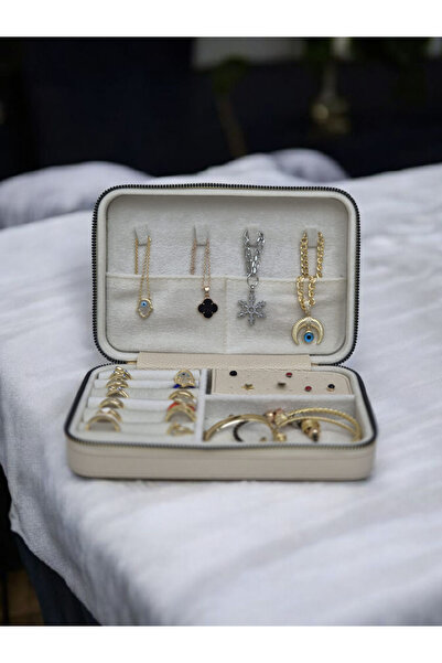 Moda fiesta Large Size (14×21) Organizer Jewelry Storage Box Travel Jewelry Bag Leather Wooden Case