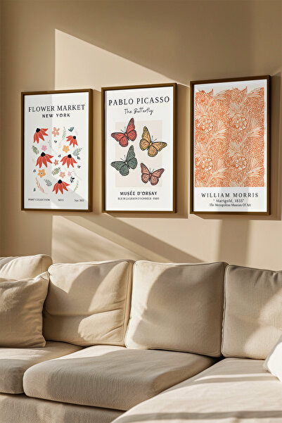 Artavessa 3 Piece Real Wood Colored Framed Painting Set - Model 20
