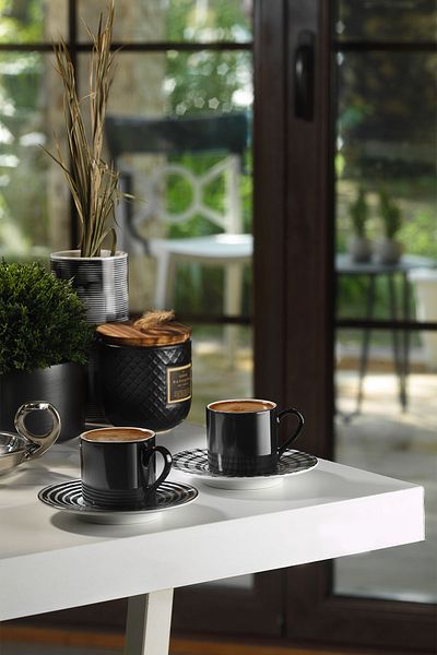 Kütahya Porselen Pilea 4-Piece Coffee Set for 2 People 12226