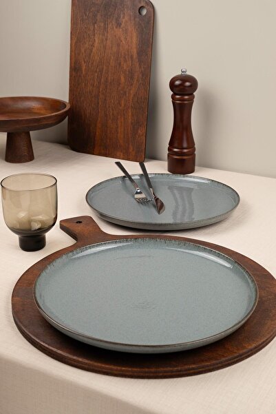 Kütahya Porselen Moderna 2 Parça 27 Cm Düz Tabak Mavi