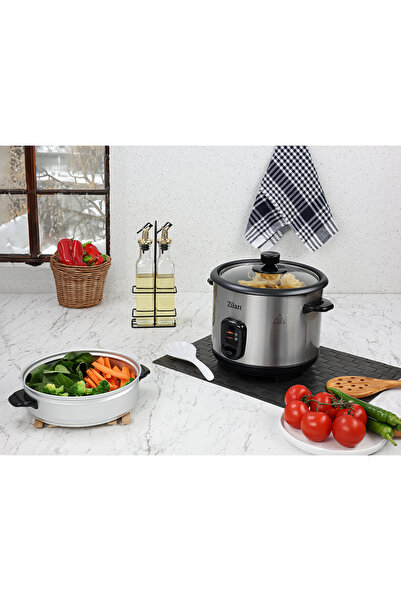 Zilan Ατμομάγειρας ρυζιού και φαγητού ZLN9570 2 σε 1, χωρητικότητα 1,5 λίτρων, 500W, αντιολισθητικό σύστημα