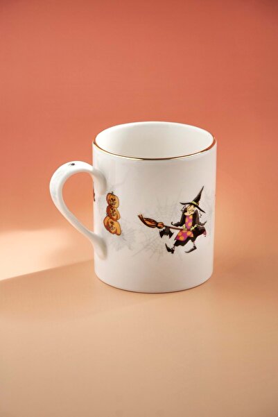 Bursa Porselen Dekor Halloween altın yaldızlı porselen kupa