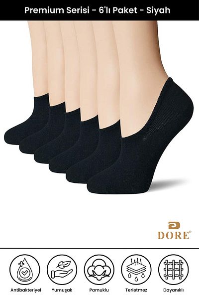 Dore Γνήσια 6 ζευγάρια Premium Comfort Μοντέλα Αθλητικά Παπούτσια Αθλητικά Παπούτσια Άνευ ραφής Αόρατα μονόχρωμα μποτάκια Κάλτσες