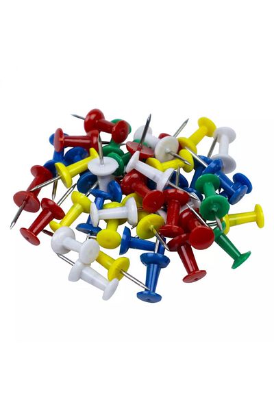 Kırtasiye Ofisi Colorful Fix-Point Map Nail 20 Pcs
