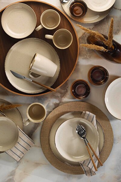 Kütahya Porselen Moderna 16 Parça 4 Kişilik Yemek Takımı Tarçın