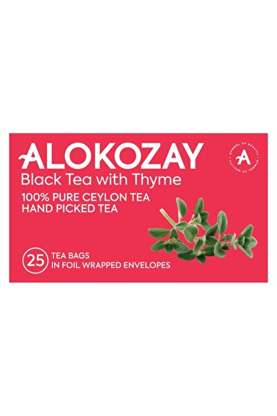 Alokozay شاي أسود بالزعتر - 25 كيس شاي في مظاريف مغلفة بورق القصدير