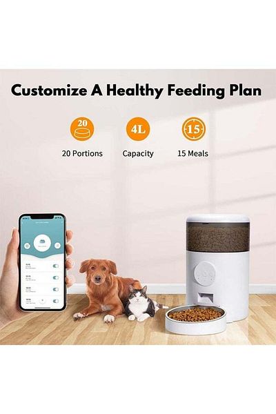 COOYA Pet Automatic Feeder, with App Control,Stainless Steel Bowl,Can Call Pet to Eat up to 10 Times