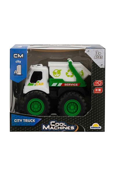 Sunman Friction City Vehicle 47132 White Recycling Vehicle