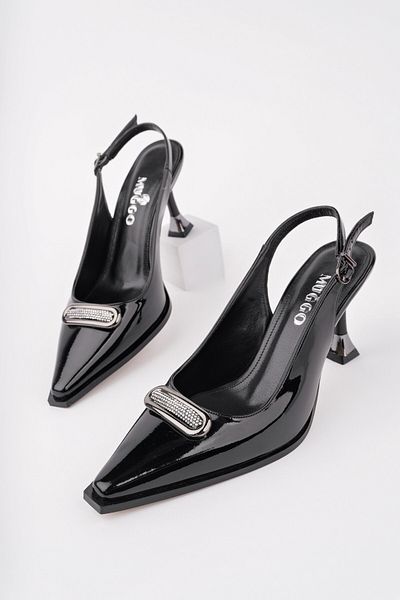 MUGGO Heels Open Back Buckle Detailed Daily Classic Heeled Women's Stiletto Shoes