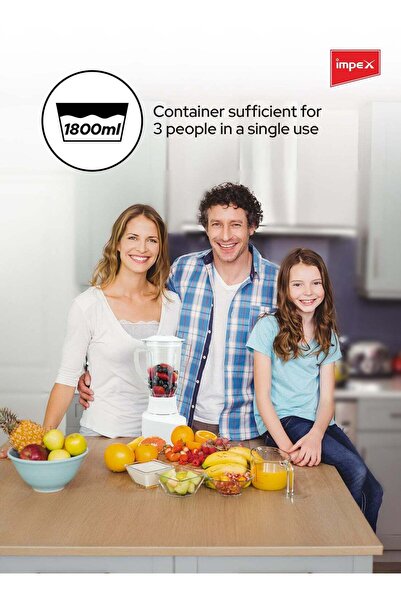 İMPEX 2 In 1 Powerful Blender 650w With Grinder Bl3509 - 1.8l Blender Jar,50g Grinding Jar,2speed Settings