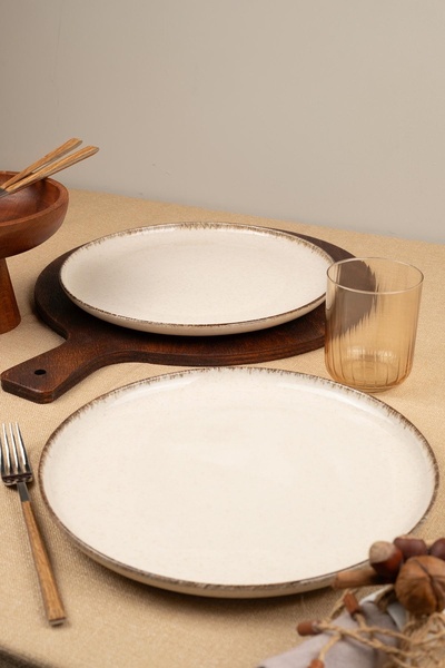 Kütahya Porselen 27 cm Moderna Plain Cinnamon Plate - 2 Pieces