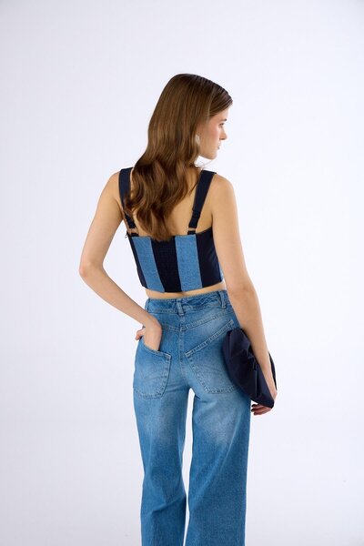 NOK İSTANBUL Mix & Match Denim Combo Büstiyer Light blue-Navy blue