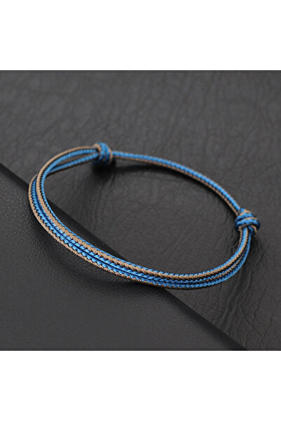Choice lakeblue Ethnic 2mm Thin String Bracelet For Men High Quality Adjustab...