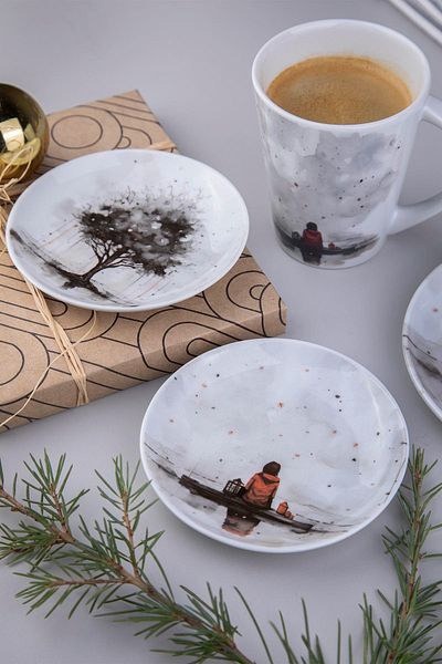 Kütahya Porselen Porcelain Mind 4 Piece 10 cm Plate Alens Group 897754