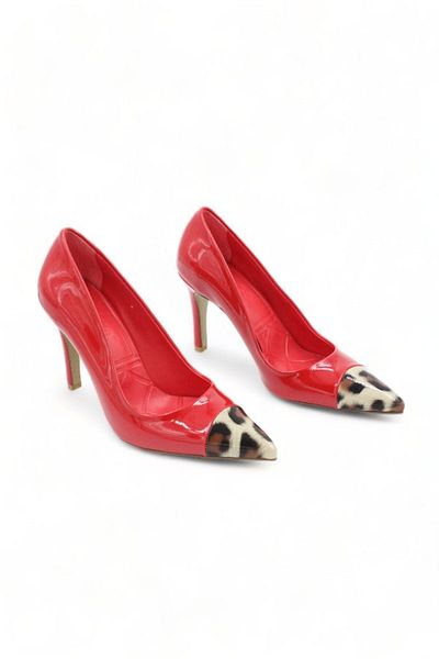 ENDİCAN 785 518 Women's Heeled Shoes LEOPARD RED Patent Leather