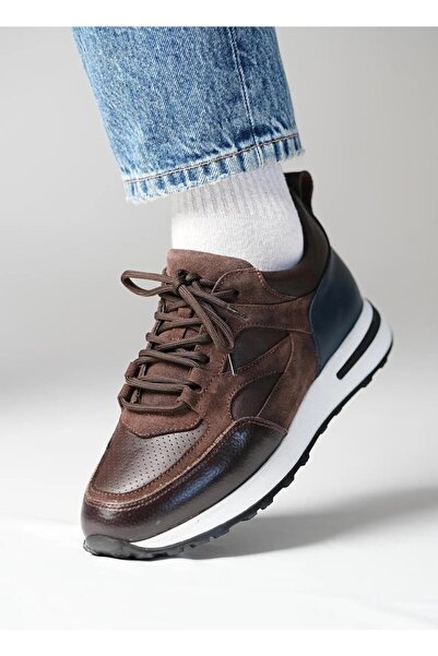 Byterre Novara Hakiki Deri El Yapımı Erkek Kahverengi Sneaker Ayakkabı