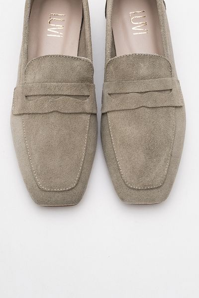 LuviShoes Γυναικεία Loafer Παπούτσια MORNE Beige Suede Γνήσιο Δέρμα